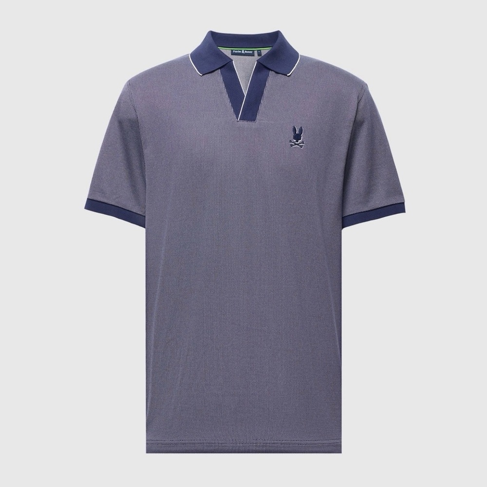 PSYCHO BUNNY | warsaw jacquard pique polo - Picture 2 of 9